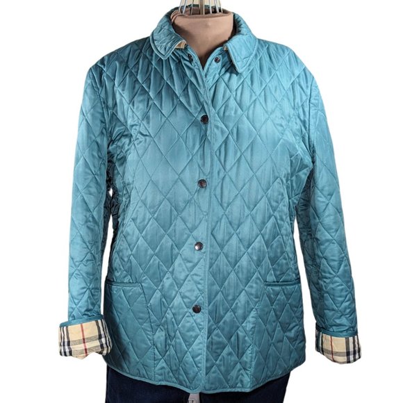 Burberry Jackets & Blazers - Burberry Women's XL 'Constance' Green Quilted Button Front Jacket